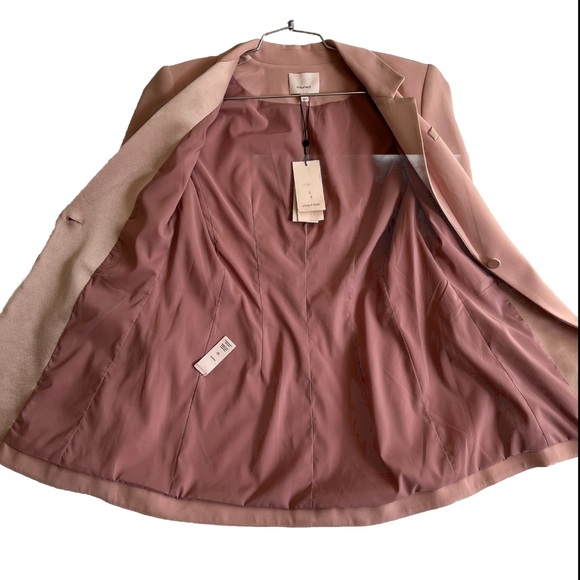 Cinq à Sept Blazer Jacket Women's 4 Dusty Pink Crepe Satin Tuxedo Barbie Lady - Picture 8 of 15
